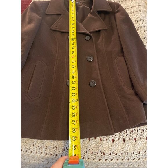 Sonoma Life+Style Wool Blend Brown Peacoat Womens Size Large - Picture 4 of 12